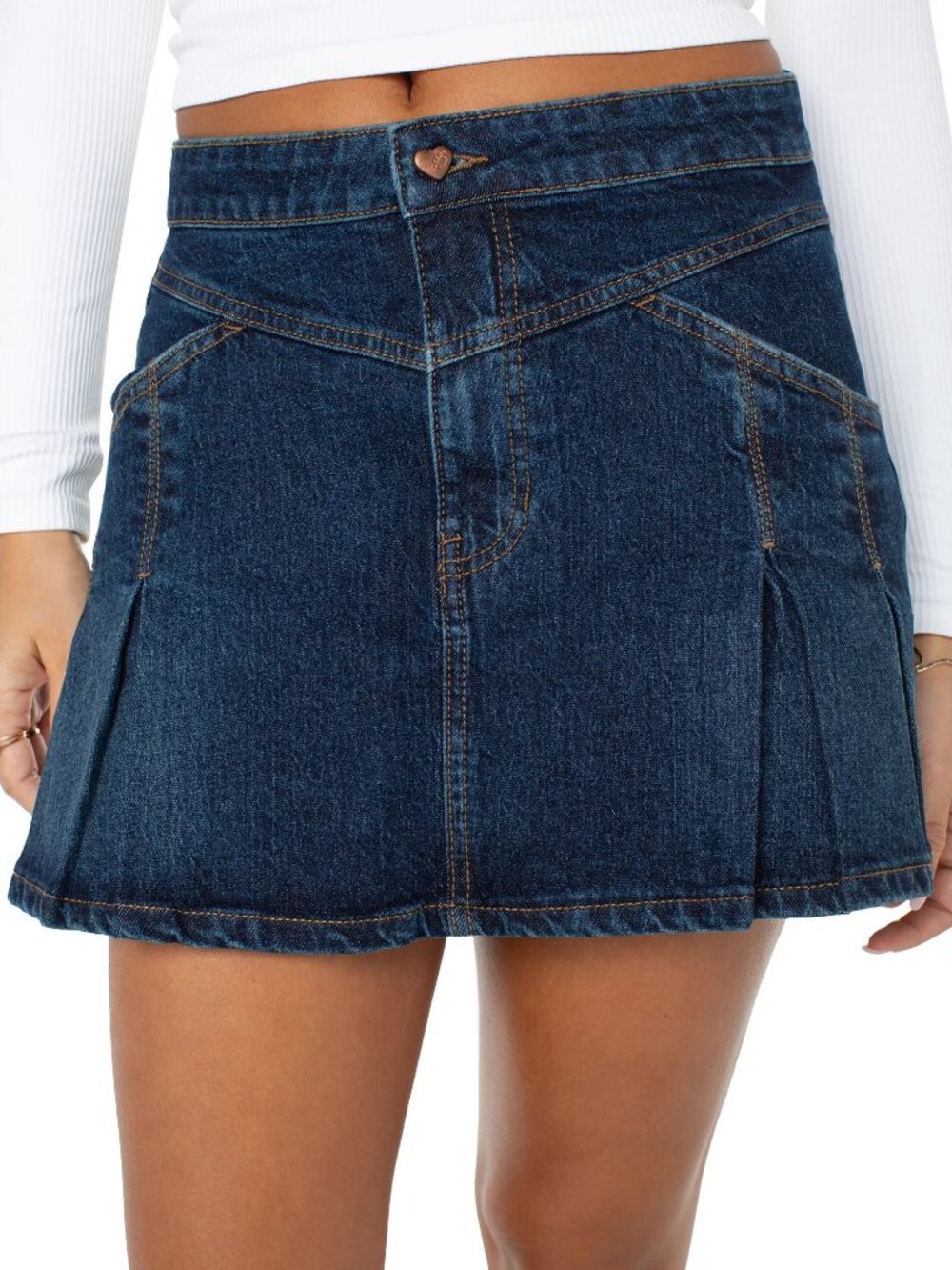 Celebrity Pink Women's Western Pleated Denim Mini Skirt - XL - New with Tags - Picture 5 of 16